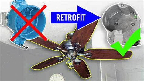 how to reinforce ceiling fan junction box|ceiling fan support box installation.